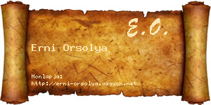 Erni Orsolya névjegykártya